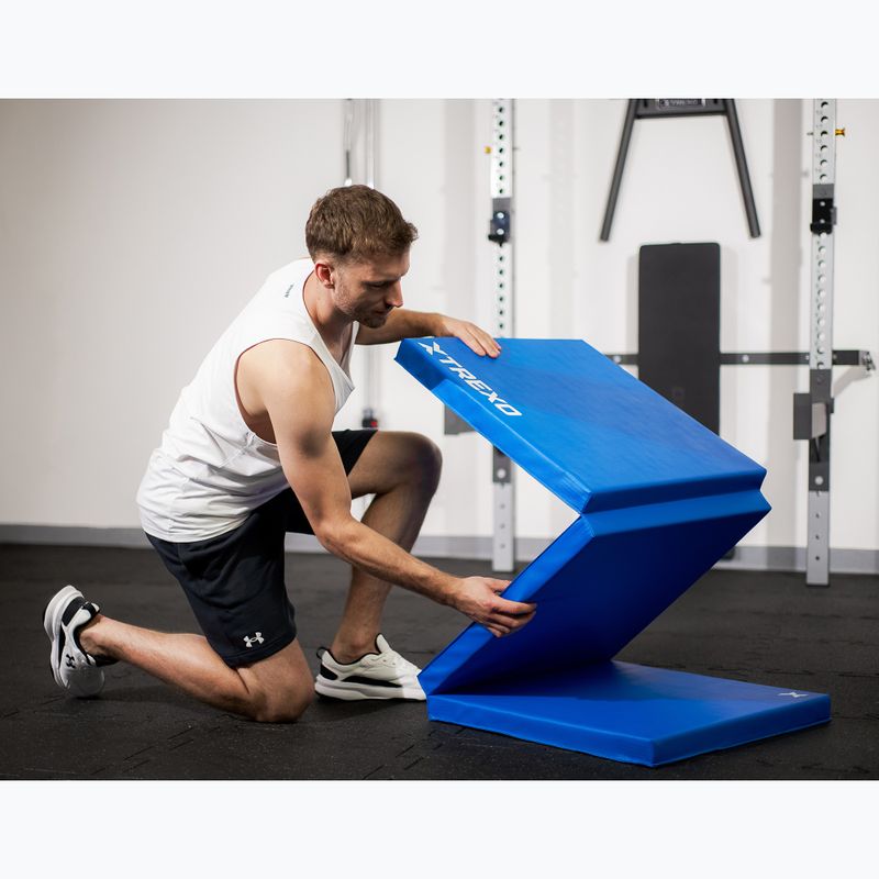 Skládací gymnastická matrace TREXO 180 x 60 x 5 cm blue 9