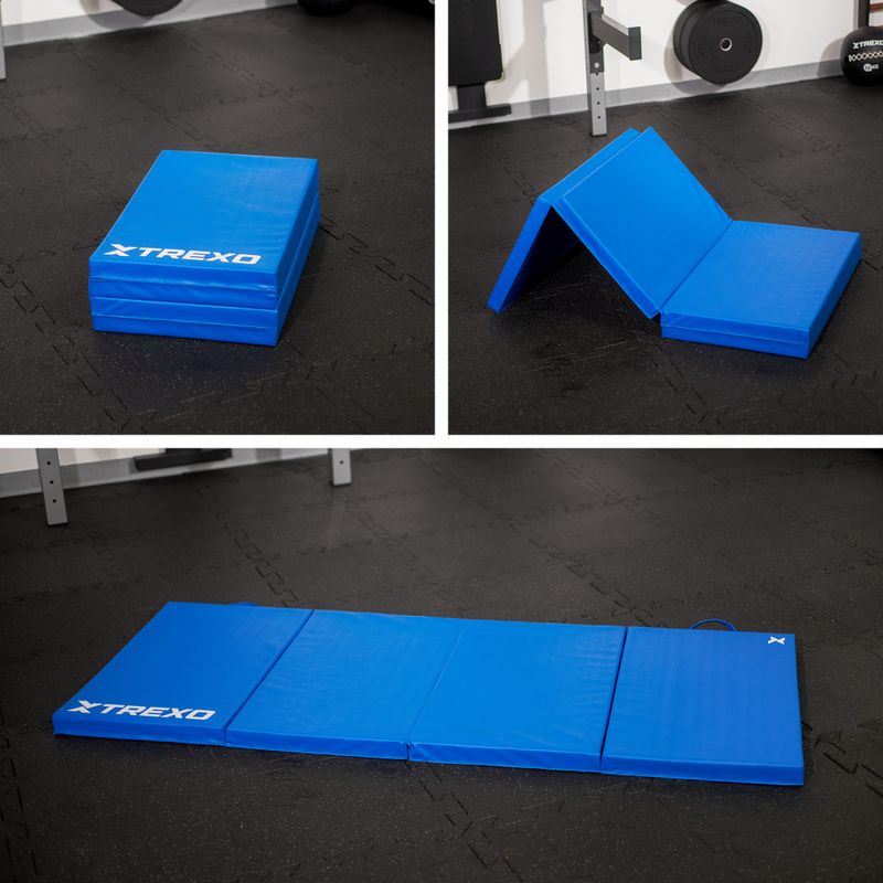 Skládací gymnastická matrace TREXO 195 x 80 x 5 cm blue 10