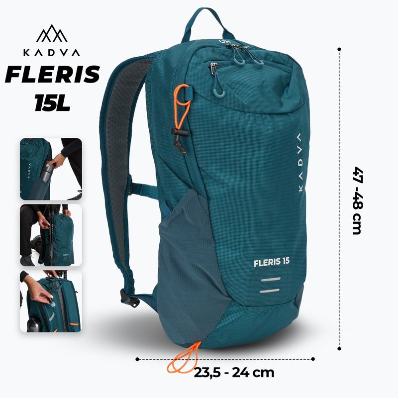 Turistický batoh KADVA Fleris 15 l tmavě mořská 2