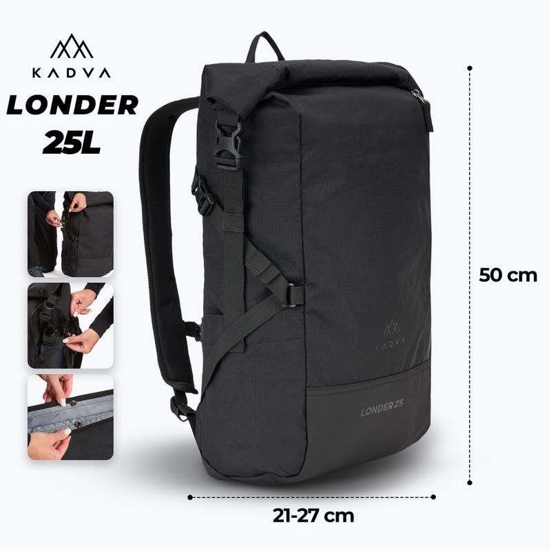 Turistický batoh KADVA Londer 25 l black 2