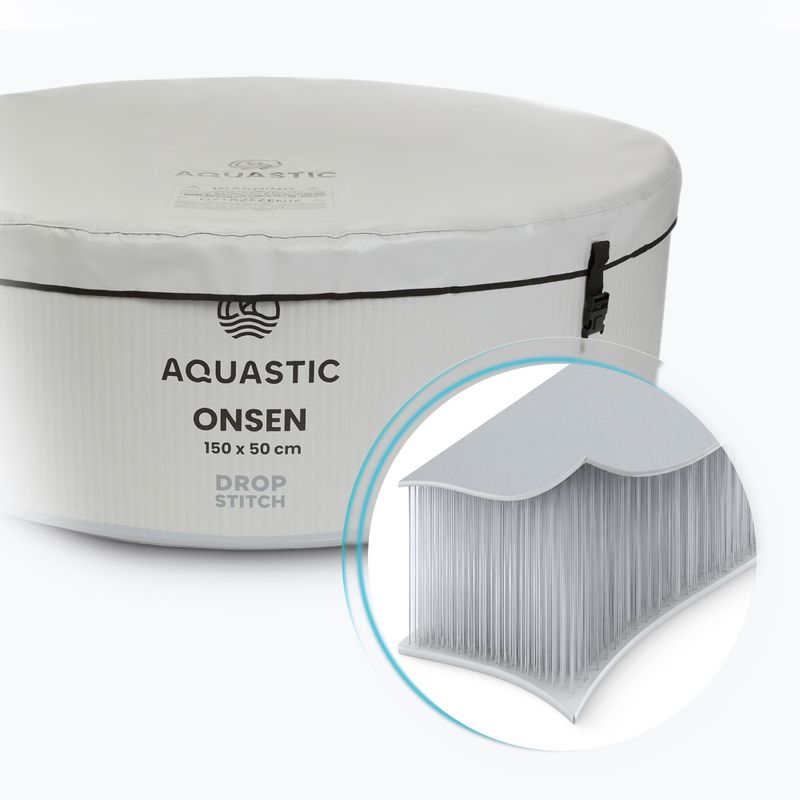 Bazén nafukovací AQUASTIC ONSEN drop stitch 700 l 150 cm šedý 2