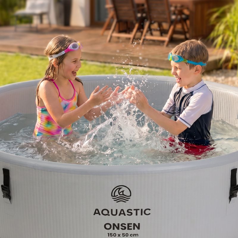 Bazén nafukovací AQUASTIC ONSEN drop stitch 700 l 150 cm šedý 17