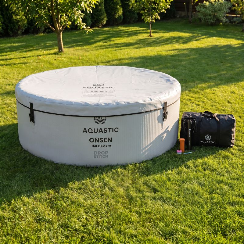 Bazén nafukovací AQUASTIC ONSEN drop stitch 700 l 150 cm šedý 18