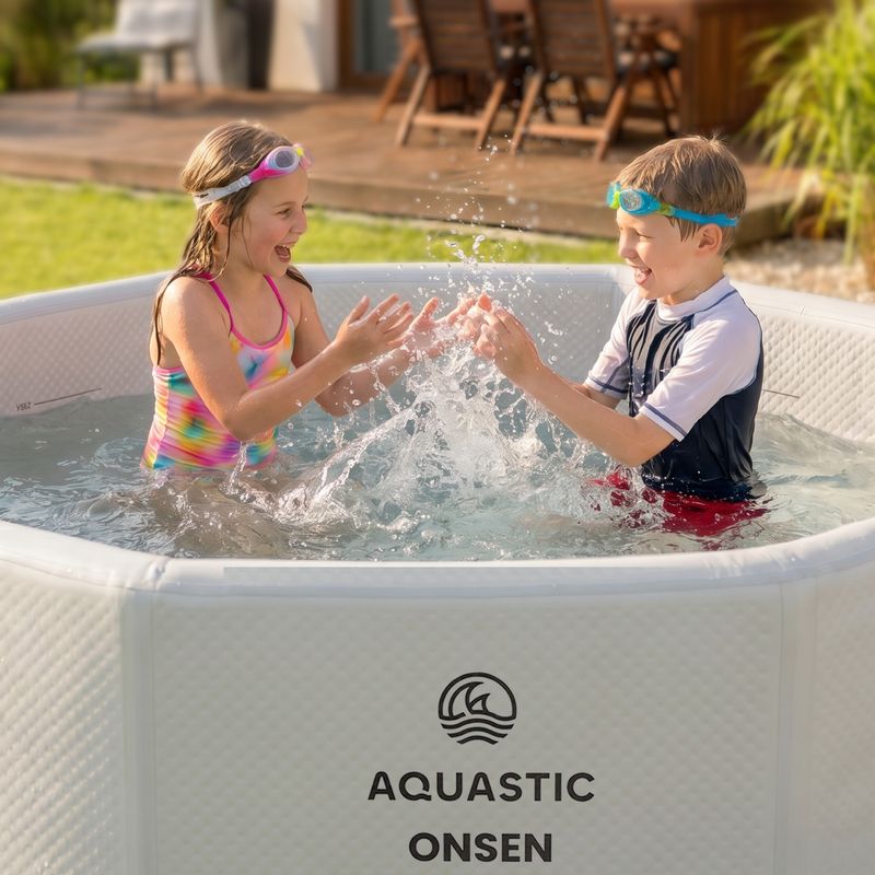 Nafukovací bazén AQUASTIC ONSEN drop stitch 1400 l 186 cm šedý 16