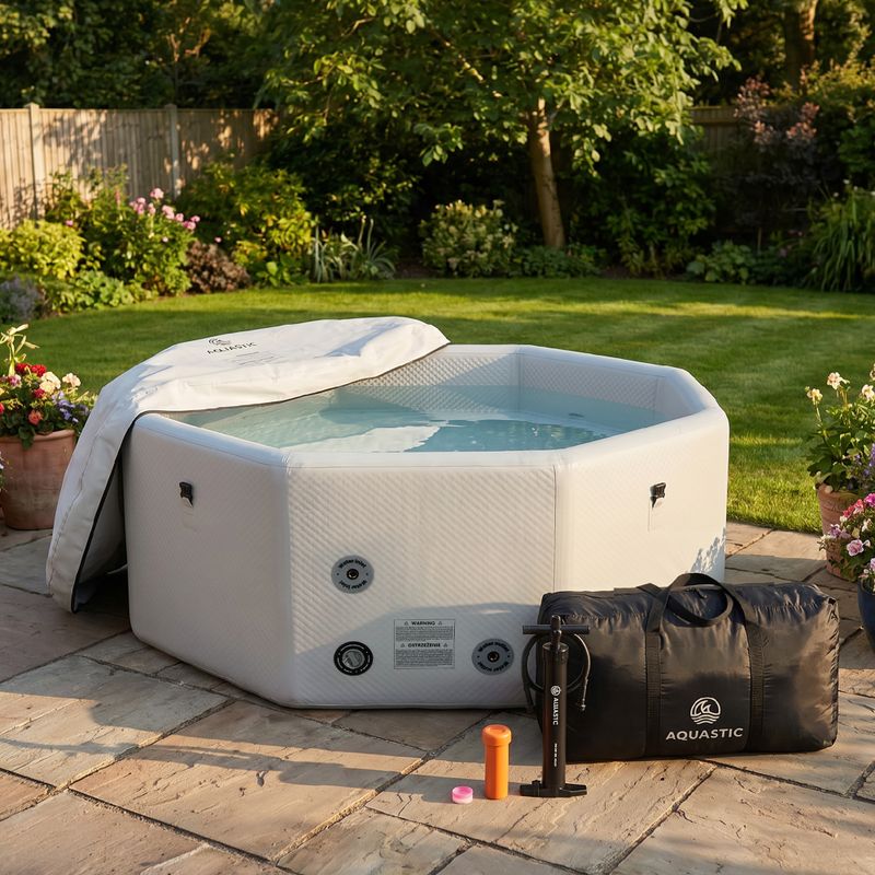 Nafukovací bazén AQUASTIC ONSEN drop stitch 1400 l 186 cm šedý 19