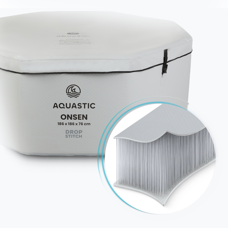 Bazén nafukovací AQUASTIC ONSEN drop stitch 1400 l 186 cm šedý 14