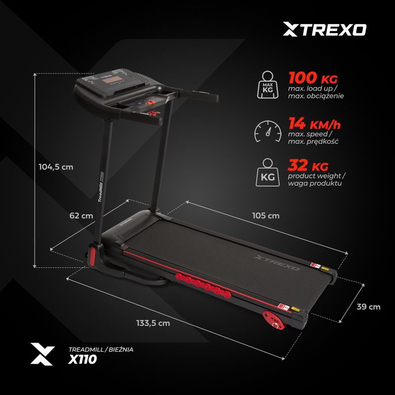 Elektrický běžecký pás XTREXO X110 black 15