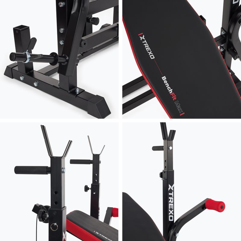 Posilovací lavice XTREXO BenchFit Max se stojanem a bicepsovým pultem black 16