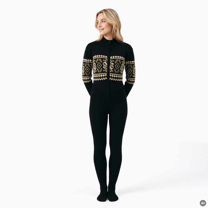 Dámská kombinéza Woolcano SWT1095 Czarny/Kremowy