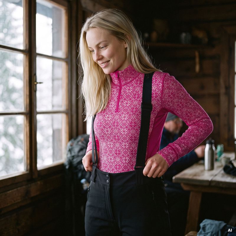 Dámská sada funkčního prádla Woolcano SET1121 Pink 11