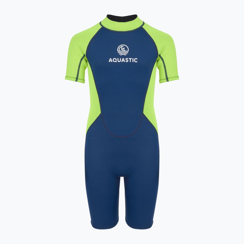 Dětský plavecký neopren  AQUASTIC Wavey Jrb 2 mm green/navy blue 3