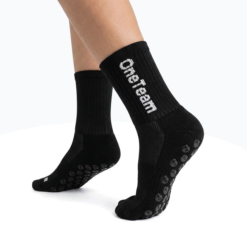 Dětské fotbalové ponožky OneTeam Precision Grip non-slip 2-pack black 2