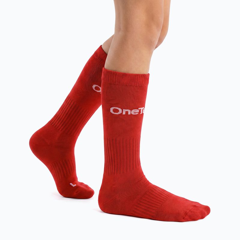 Dětské fotbalové ponožky OneTeam Precision football socks sada 2-pack červená 2