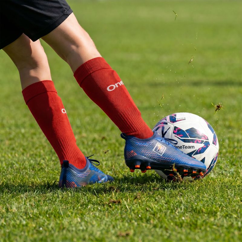 Dětské fotbalové ponožky OneTeam Precision football socks sada 2-pack červená 7