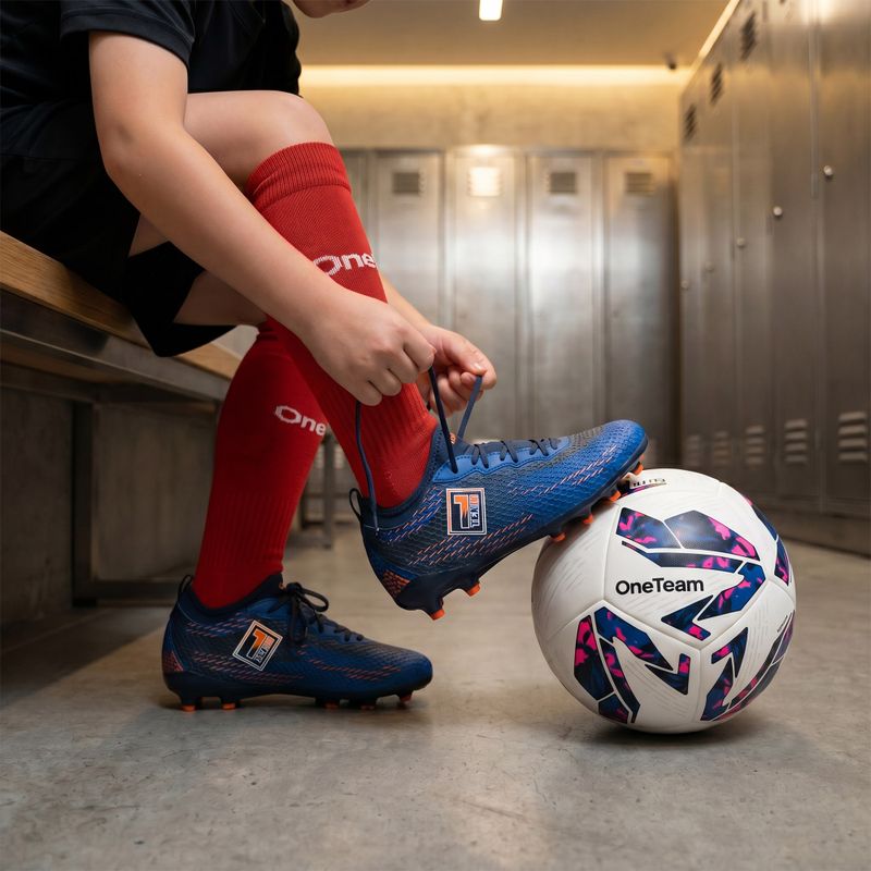 Dětské fotbalové ponožky OneTeam Precision football socks sada 2-pack červená 8