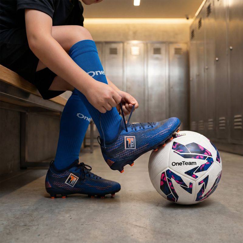 Dětské fotbalové ponožky OneTeam Precision football socks sada 2-pack modrá 8