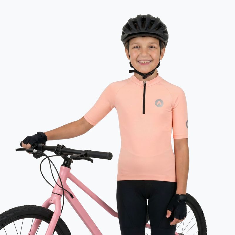 Dětské cyklistické tričko ATTABO TEVRA JR krátký zip růžové 5