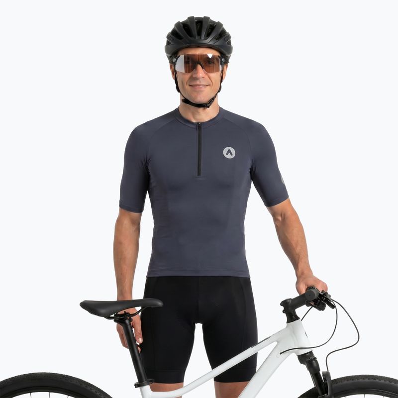 Pánská cyklistická tričko ATTABO TEVRA krátký zip černé 5