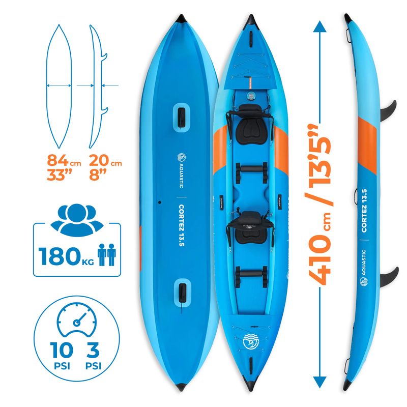 Nafukovací kajak pro 2 osoby AQUASTIC Cortez 13'5" 410 cm blue 22