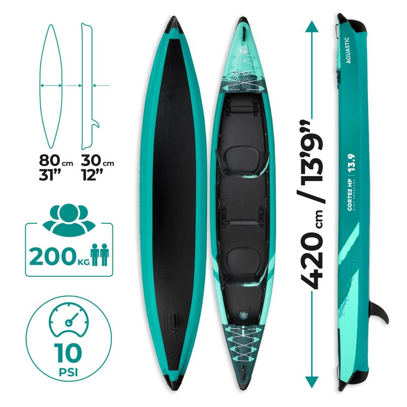 Nafukovací kajak pro 2 osoby AQUASTIC Cortez 13'9" 420 cm green 22