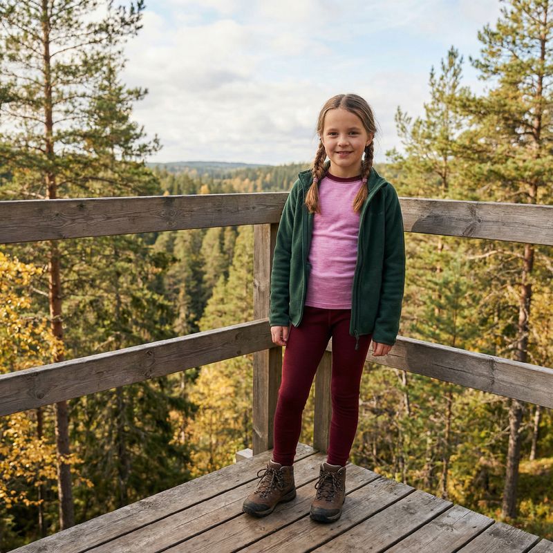 Dětská sada termoprádla WOOLCANO Merino SET0982 purple 7