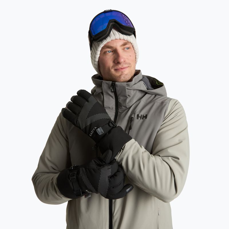 Lyžařské rukavice KADVA Mountain Flow Pro kůže 3M Thinsulate černé