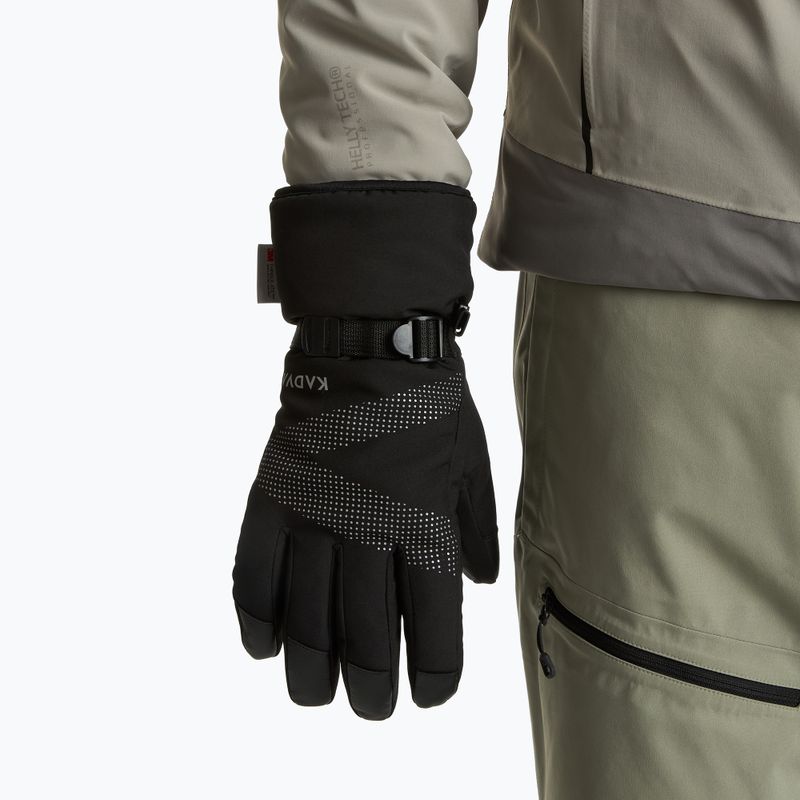 Lyžařské rukavice KADVA Mountain Flow Pro kůže 3M Thinsulate černé 3