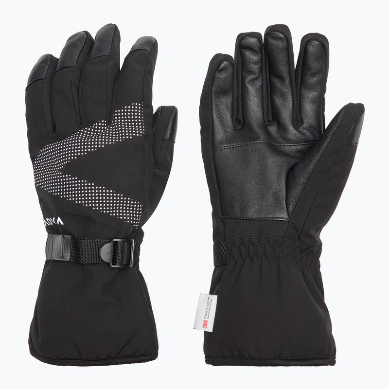 Lyžařské rukavice KADVA Mountain Flow Pro kožené 3M Thinsulate black 7