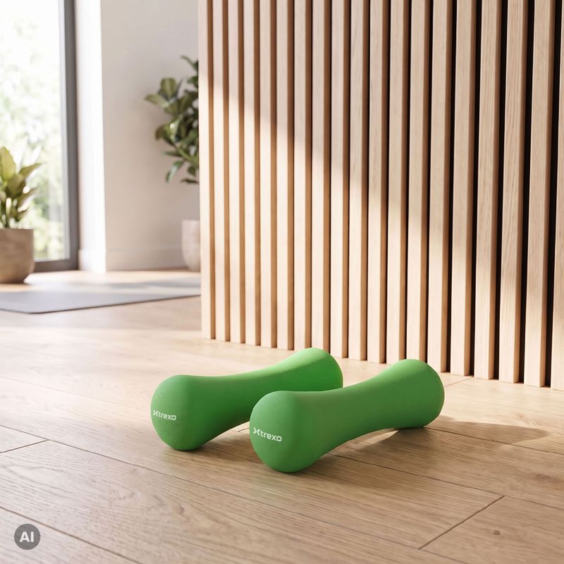 Neoprenová činka XTREXO TX0-B4M008 1 kg green 11