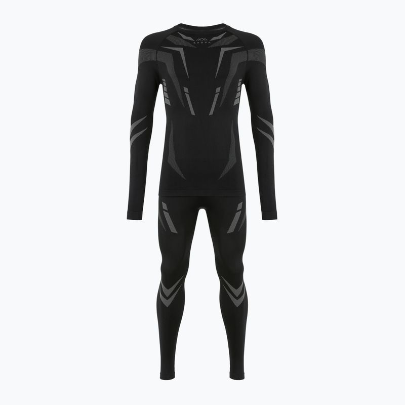 Komplet pánské termoregulační spodní prádlo KADVA ALPINESTEP COOLMAX THERMAL PRO DRY bezešvé černé 10