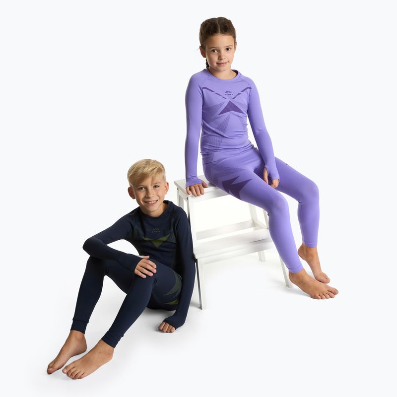 Komplet termoaktivního prádla dětského KADVA ALPINESTEP THERMO LIGHT PLUS bezešvý fialový 9
