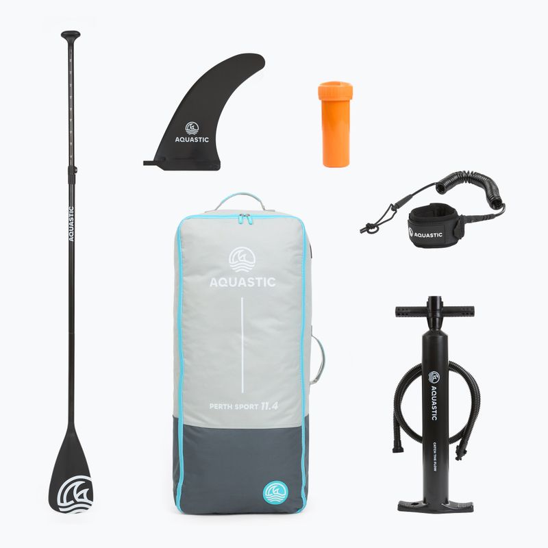 Sada paddleboard SUP nafukovací AQUASTIC Perth Sport 11'4" MSL allround green 17