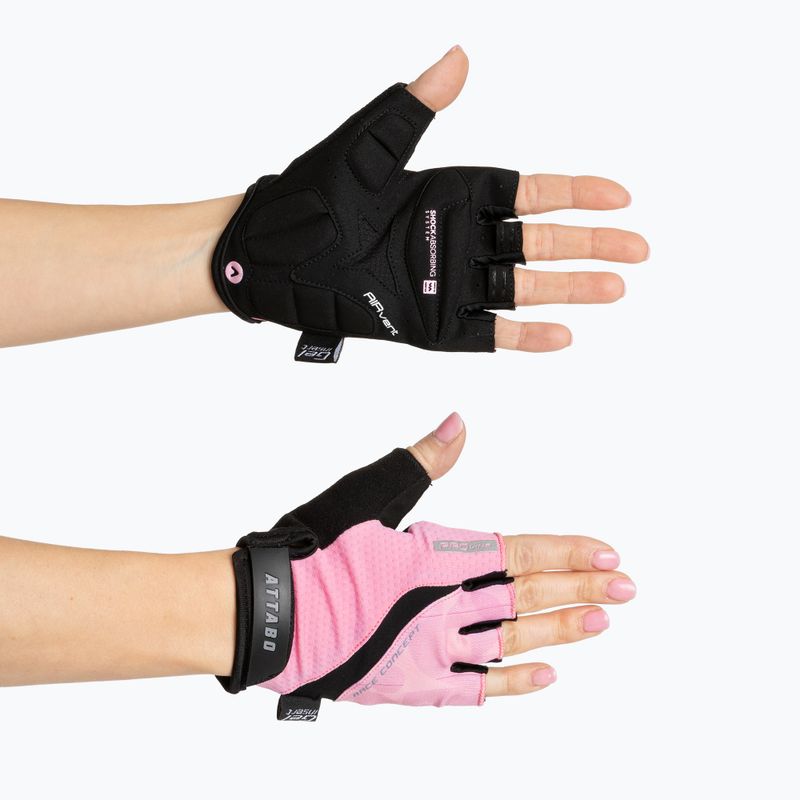 Dámské cyklistické rukavice ATTABO Kinu Pro WMNS shock absorbing system pink/black 4