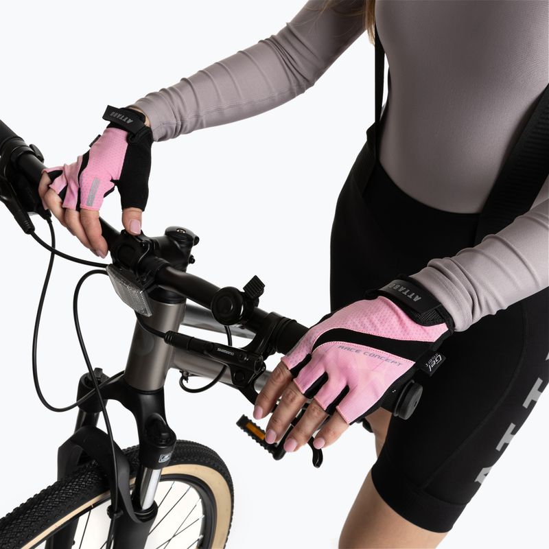 Dámské cyklistické rukavice ATTABO Kinu Pro WMNS shock absorbing system pink/black 5