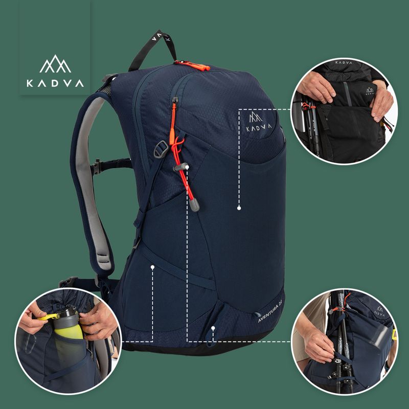 Turistický batoh KADVA Aventura 22 l ocelově modrý 26