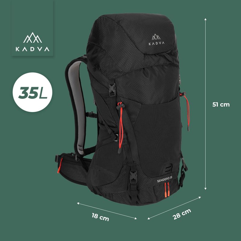 Trekový batoh KADVA Sendero 35 l černý 21