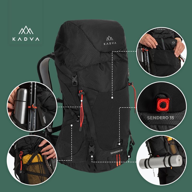 Trekový batoh KADVA Sendero 35 l černý 22
