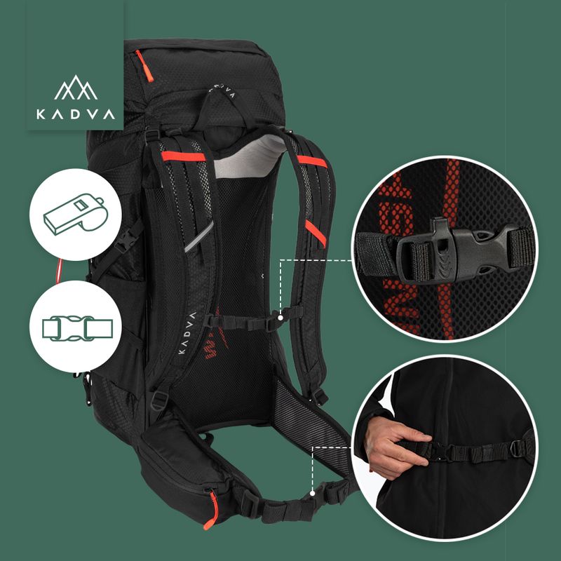 Trekový batoh KADVA Sendero 35 l černý 27