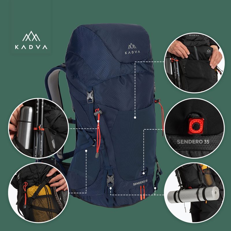 Trekový batoh KADVA Sendero 35 l ocelově modrý 22