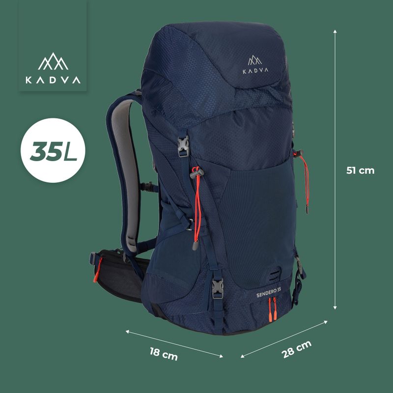 Trekový batoh KADVA Sendero 35 l ocelově modrý 23