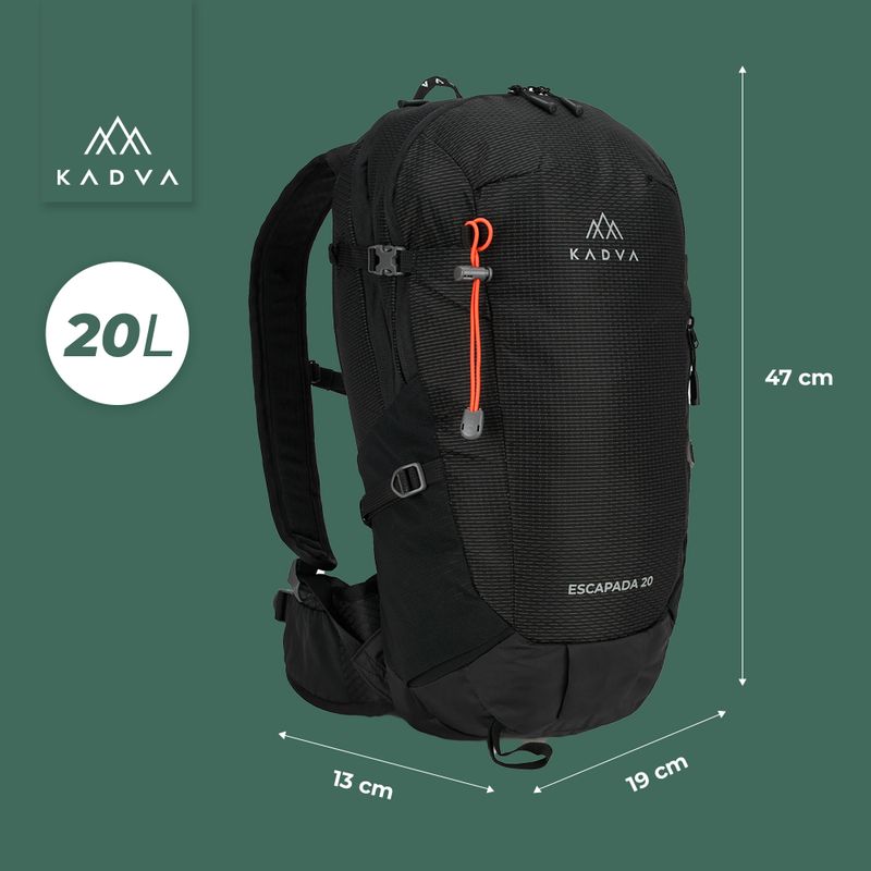 Turistický batoh KADVA Escapada 20 l černý 18