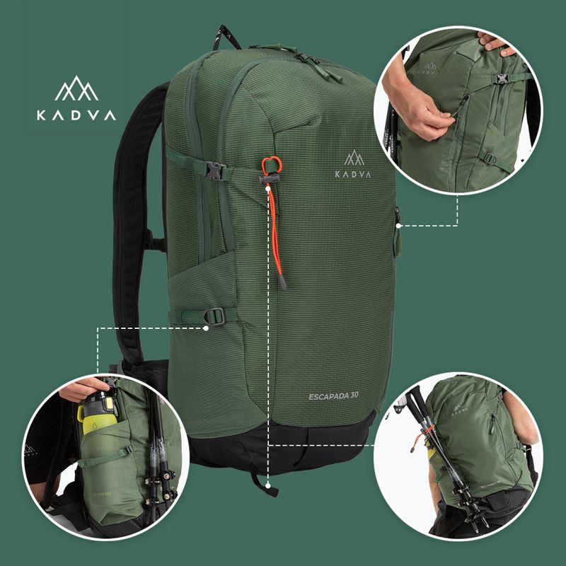 Turistický batoh KADVA Escapada 30 l zelený 26