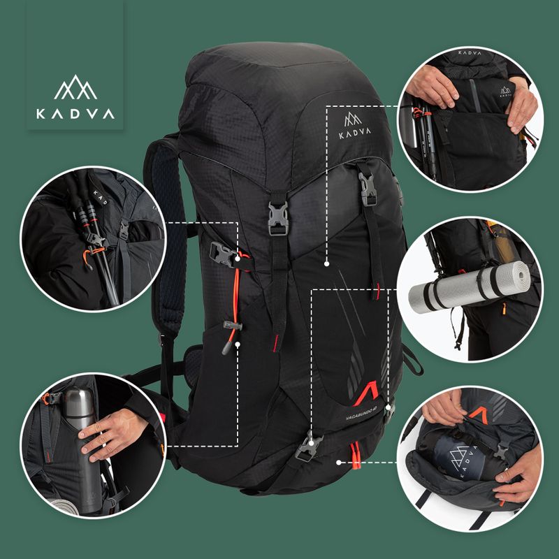 Trekový batoh KADVA Vagabundo 40 l černý 24