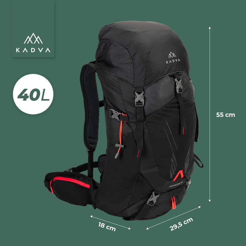 Trekový batoh KADVA Vagabundo 40 l černý 25