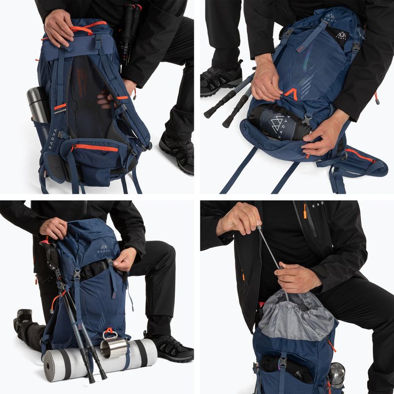 Trekový batoh KADVA Vagabundo 40 l modrý 17