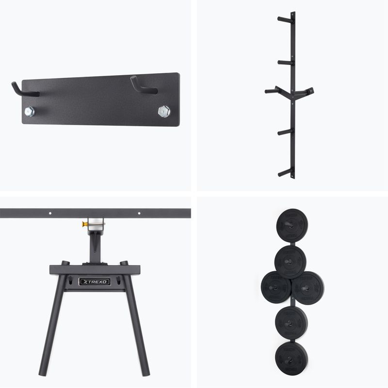 Posilovací věž TREXO Mercury s lavicí a držákem na závaží black 8