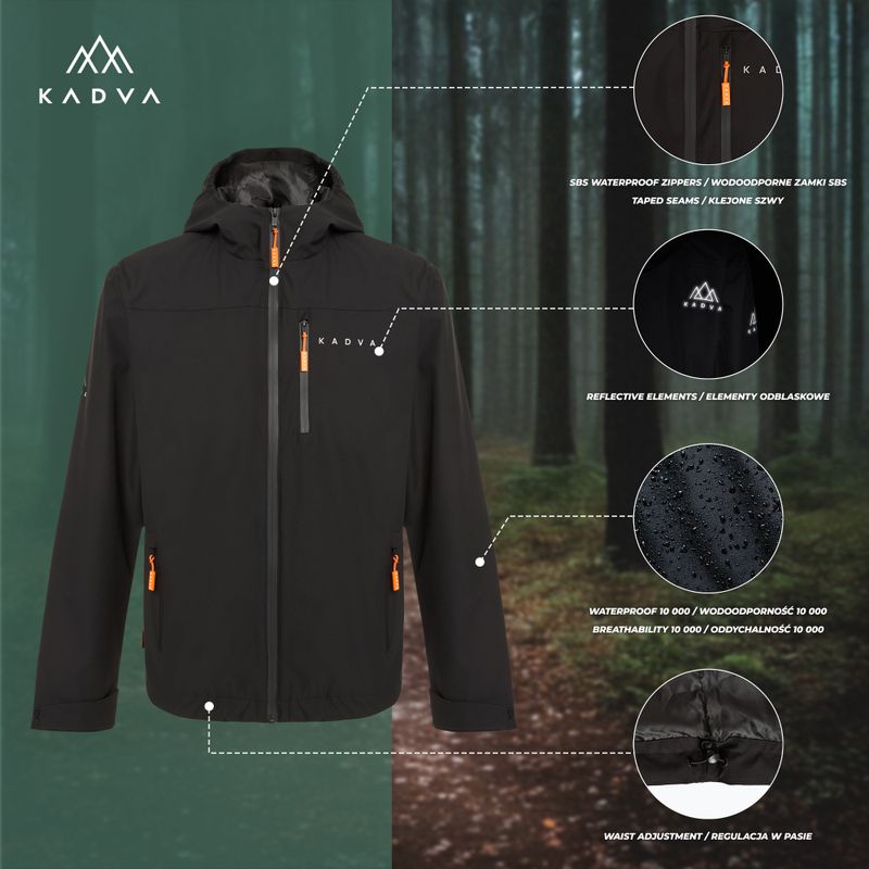 Pánská nepromokavá bunda KADVA Forest černá 22
