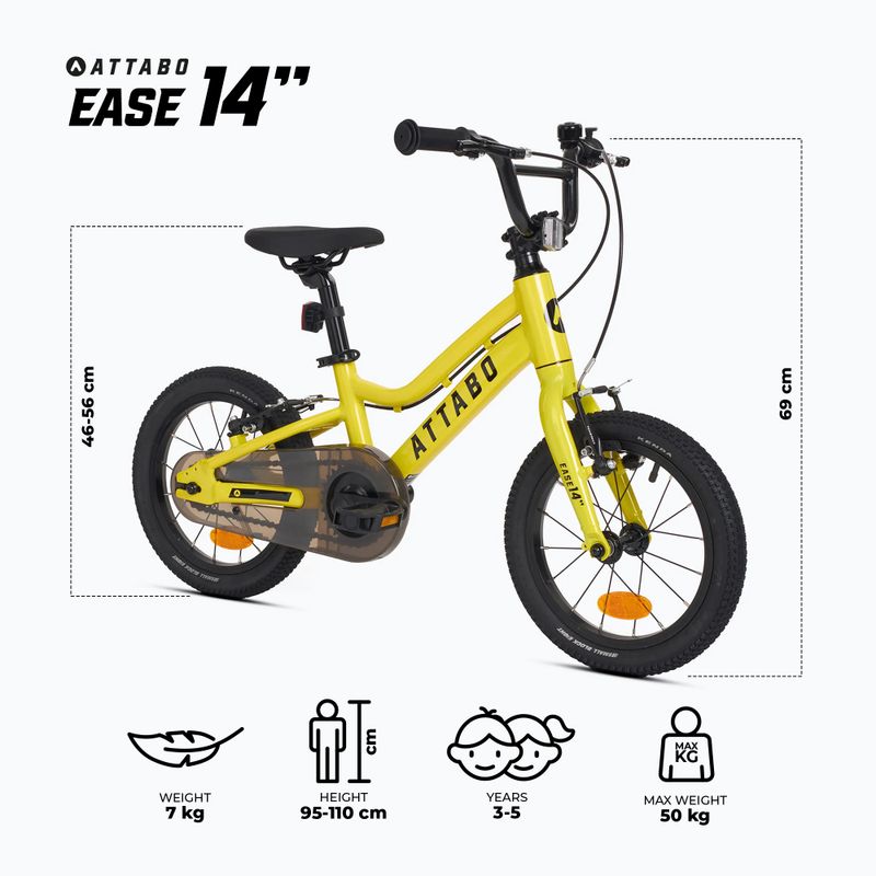 Dětské kolo ATTABO EASE 14" yellow 2
