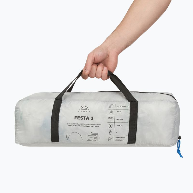 Kempingový stan pro 2 osoby KADVA Festa 2 grey/blue 12