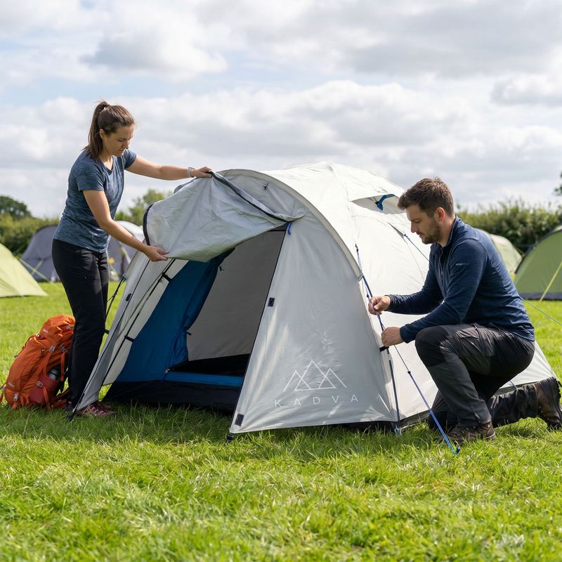 Kempingový stan 3-osobowy KADVA CAMPdome 3 grey 9